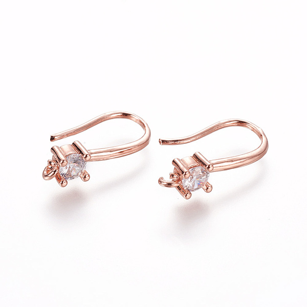 PandaHall Brass Micro Pave Cubic Zirconia Earring Hooks, with Horizontal Loop, Clear, Rose Gold, 19x4.5x9.5mm, Hole: 1.2mm, 20 Gauge, Pin...
PandaHall Brass Micro Pave Cubic Zirconia Earring Hooks, with Horizontal Loop, Clear, Rose Gold, 19x4.5x9.5mm, Hole: 1.2mm, 20 Gauge, Pin...