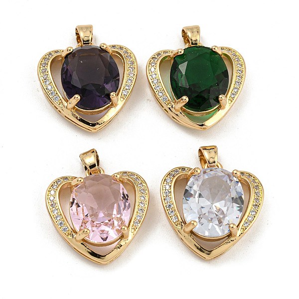 PandaHall Brass Micro Pave Clear Cubic Zirconia Pendants, with Glass, Heart, Mixed Color, 17x17.2x7mm, Hole: 4x2.5mm Brass+Cubic Zirconia..., Multicolor
PandaHall Brass Micro Pave Clear Cubic Zirconia Pendants, with Glass, Heart, Mixed Color, 17x17.2x7mm, Hole: 4x2.5mm Brass+Cubic Zirconia..., Multicolor