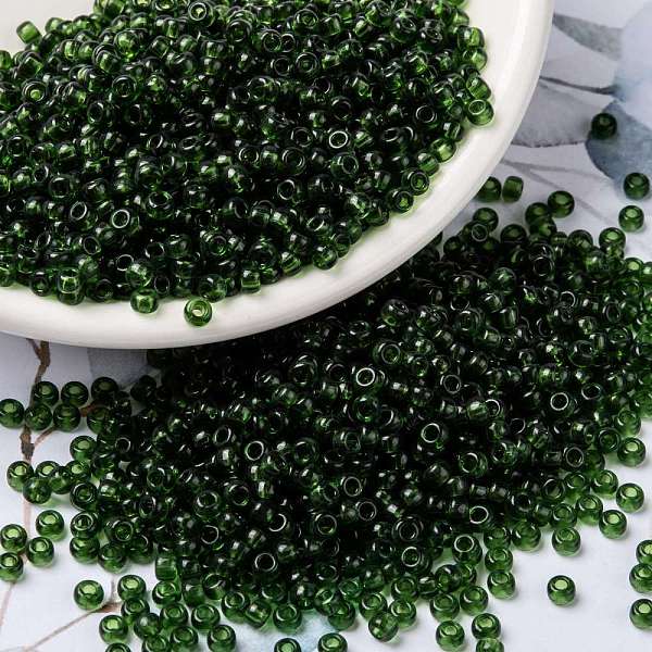 PandaHall MIYUKI Round Rocailles Beads, Japanese Seed Beads, (RR158) Transparent Olive, 8/0, 3mm, Hole: 1mm, about 2111~2277pcs/50g Glass..., Green
PandaHall MIYUKI Round Rocailles Beads, Japanese Seed Beads, (RR158) Transparent Olive, 8/0, 3mm, Hole: 1mm, about 2111~2277pcs/50g Glass..., Green