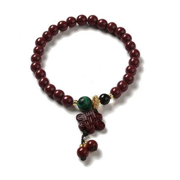 PandaHall 6mm Round Cinnabar Mala Stretch Bracelets, with Synthetic Malachite and Natural Agate, Chinese Knot, Inner Diameter: 2 inch...
PandaHall 6mm Round Cinnabar Mala Stretch Bracelets, with Synthetic Malachite and Natural Agate, Chinese Knot, Inner Diameter: 2 inch...