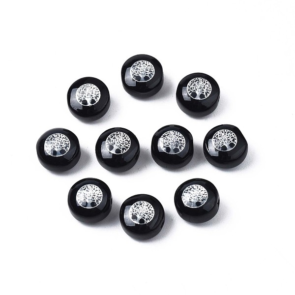 PandaHall Handmade Lampwork Beads, with Platinum Plated Brass Embellishments, Flat Round with Tree, Black, 8x5mm, Hole: 0.8mm Lampwork Flat...
PandaHall Handmade Lampwork Beads, with Platinum Plated Brass Embellishments, Flat Round with Tree, Black, 8x5mm, Hole: 0.8mm Lampwork Flat...