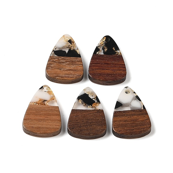 PandaHall Resin & Wood Pendants, with Gold Foil, Triangle Charm, White, 23x15x3mm, Hole: 2mm Wood Triangle White
PandaHall Resin & Wood Pendants, with Gold Foil, Triangle Charm, White, 23x15x3mm, Hole: 2mm Wood Triangle White