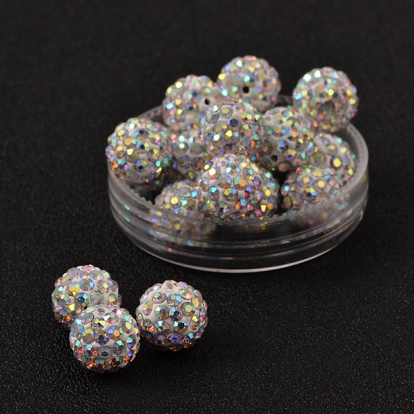 PandaHall Pave Disco Ball Beads, Polymer Clay Rhinestone Beads, Grade A, Round, Crystal AB, PP14(2~2.1mm), 10mm, Hole: 1.0~1.2mm Polymer..., Clear
PandaHall Pave Disco Ball Beads, Polymer Clay Rhinestone Beads, Grade A, Round, Crystal AB, PP14(2~2.1mm), 10mm, Hole: 1.0~1.2mm Polymer..., Clear