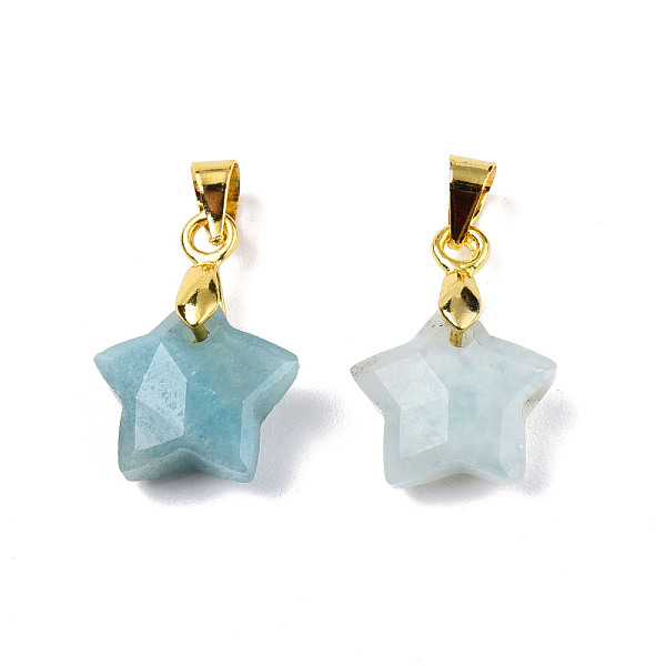PandaHall Natural Amazonite Charms, with Golden Plated Brass Findings, Faceted Star, Star: 12x12.5x5.5mm, Hole: 3.5x4mm Amazonite Star
PandaHall Natural Amazonite Charms, with Golden Plated Brass Findings, Faceted Star, Star: 12x12.5x5.5mm, Hole: 3.5x4mm Amazonite Star