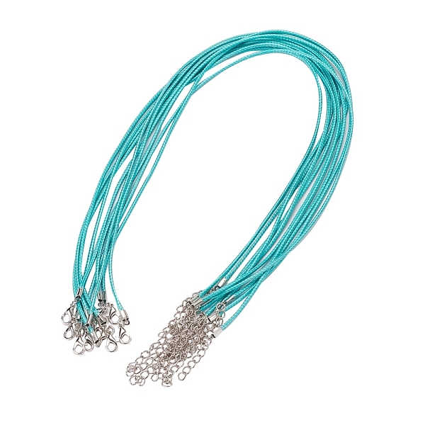 PandaHall Waxed Cord Necklace Making, with Zinc Alloy Lobster Clasps, Platinum, Dark Turquoise, 17.8 inch~18 inch(45.5~46cm), 2mm Waxed Cord
PandaHall Waxed Cord Necklace Making, with Zinc Alloy Lobster Clasps, Platinum, Dark Turquoise, 17.8 inch~18 inch(45.5~46cm), 2mm Waxed Cord