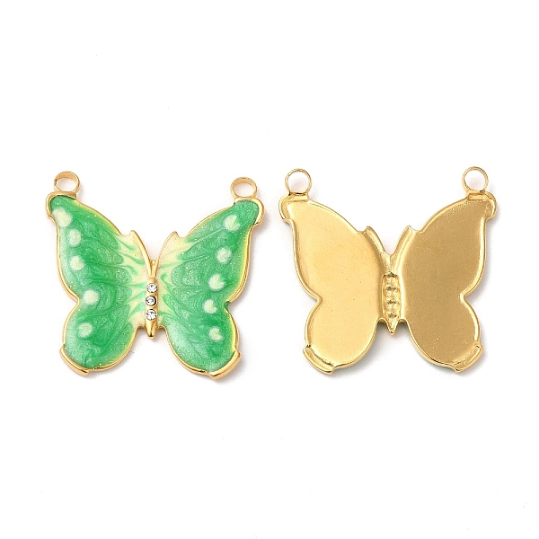 PandaHall 304 Stainless Steel Pave Crystal Rhinestone Pendants, with Enamel, Butterfly Charms, Real 18K Gold Plated, Lime Green, 24x25x2mm..., Clear
PandaHall 304 Stainless Steel Pave Crystal Rhinestone Pendants, with Enamel, Butterfly Charms, Real 18K Gold Plated, Lime Green, 24x25x2mm..., Clear