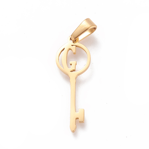 PandaHall 304 Stainless Steel Initial Pendants, Large Hole Pendants, Key with Letter, Golden, Letter.G, 25x8.5x1mm, Hole: 6x2.5mm 304...
PandaHall 304 Stainless Steel Initial Pendants, Large Hole Pendants, Key with Letter, Golden, Letter.G, 25x8.5x1mm, Hole: 6x2.5mm 304...