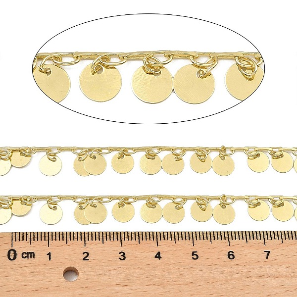 PandaHall Rack Plating Brass Chains, with Flat Round Charms, Long-Lasting Plated, Soldered, with Spool, Light Gold, 6x0.2mm, about 32.81...
PandaHall Rack Plating Brass Chains, with Flat Round Charms, Long-Lasting Plated, Soldered, with Spool, Light Gold, 6x0.2mm, about 32.81...