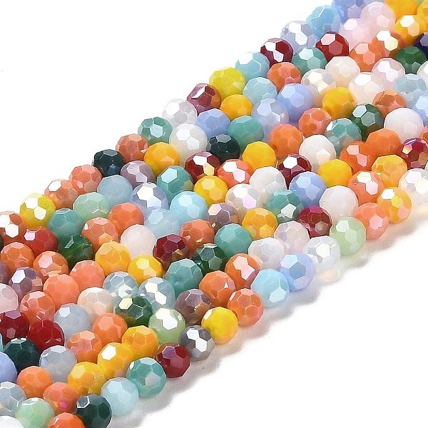 PandaHall Opaque Glass Beads Stands, AB Color, Faceted(32 Facets), Round, Mixed Color, 4.5x4mm, Hole: 1mm, about 87~93pcs/strand, 32~33cm..., Multicolor
PandaHall Opaque Glass Beads Stands, AB Color, Faceted(32 Facets), Round, Mixed Color, 4.5x4mm, Hole: 1mm, about 87~93pcs/strand, 32~33cm..., Multicolor