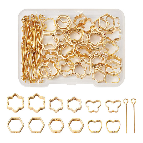 PandaHall Spritewelry 48Pcs 6 Style Brass Bead Frame, with 50Pcs 304 Stainless Steel Eye Pin, Hexagon & Flower & Butterfly, Golden, Bead...
PandaHall Spritewelry 48Pcs 6 Style Brass Bead Frame, with 50Pcs 304 Stainless Steel Eye Pin, Hexagon & Flower & Butterfly, Golden, Bead...