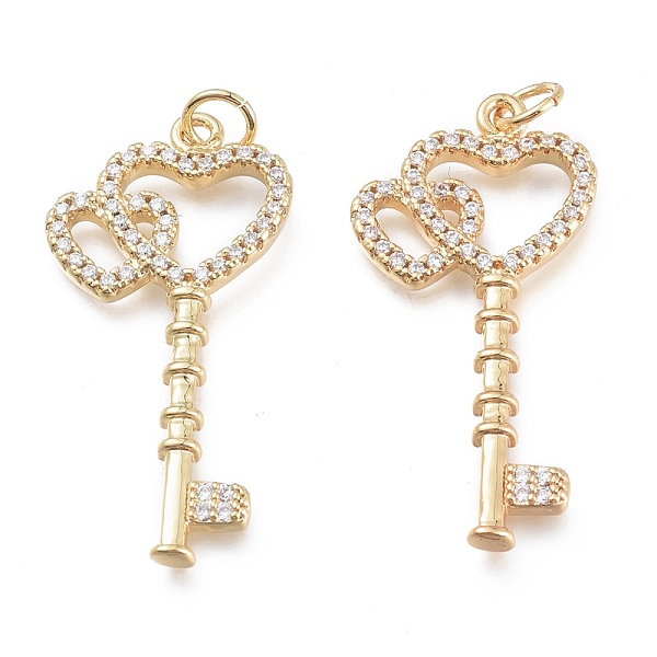 PandaHall Brass Micro Pave Clear Cubic Zirconia Pendants, with Jump Ring, Heart Key, Real 18K Gold Plated, 32.5x16x2.5mm, Hole: 3mm, Jump...
PandaHall Brass Micro Pave Clear Cubic Zirconia Pendants, with Jump Ring, Heart Key, Real 18K Gold Plated, 32.5x16x2.5mm, Hole: 3mm, Jump...