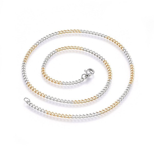 PandaHall 304 Stainless Steel Curb Chain Necklaces, with Lobster Clasps, Golden & Stainless Steel Color, 17.72 inch(45cm) 304 Stainless...
PandaHall 304 Stainless Steel Curb Chain Necklaces, with Lobster Clasps, Golden & Stainless Steel Color, 17.72 inch(45cm) 304 Stainless...