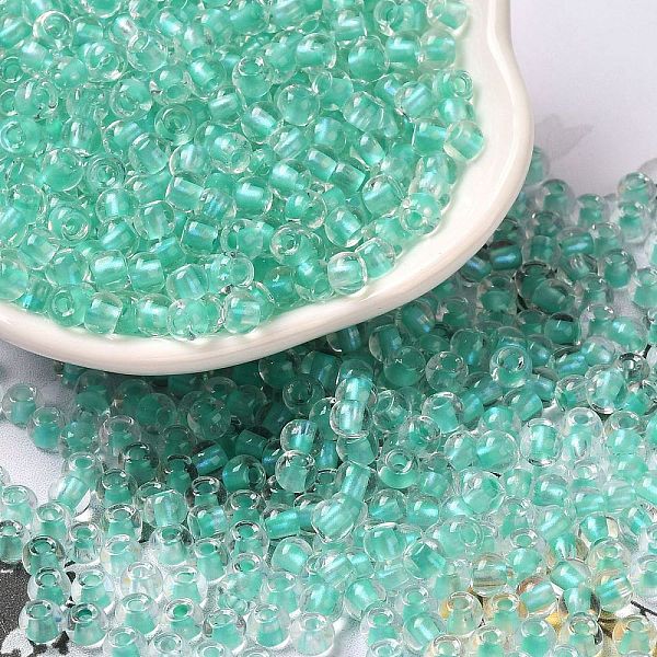 PandaHall 6/0 Transparent Colours Glass Seed Beads, Rondelle, Aquamarine, 4x3mm, Hole: 1.4mm, about 7500pcs/pound Glass Rondelle Green
PandaHall 6/0 Transparent Colours Glass Seed Beads, Rondelle, Aquamarine, 4x3mm, Hole: 1.4mm, about 7500pcs/pound Glass Rondelle Green