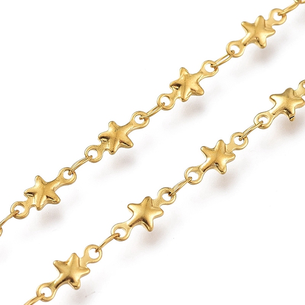 PandaHall 304 Stainless Steel Star Link Chains, with Spool, Soldered, Golden, Star Link: 9.5x4.5x1.6mm, Link: 3.5x2x0.2mm, about 16.4 Feet...
PandaHall 304 Stainless Steel Star Link Chains, with Spool, Soldered, Golden, Star Link: 9.5x4.5x1.6mm, Link: 3.5x2x0.2mm, about 16.4 Feet...
