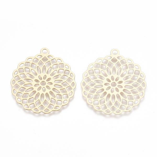 PandaHall Brass Pendants, Etched Metal Embellishments, Flat Round, Light Gold, 30x27x0.3mm, Hole: 1.8mm Brass Flat Round
PandaHall Brass Pendants, Etched Metal Embellishments, Flat Round, Light Gold, 30x27x0.3mm, Hole: 1.8mm Brass Flat Round