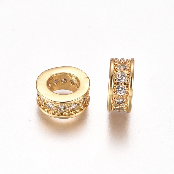 PandaHall Brass Micro Pave Clear Cubic Zirconia European Beads, Large Hole Beads, Rondelle, Golden, 8x3.5mm, Hole: 4.5mm Brass+Cubic...
PandaHall Brass Micro Pave Clear Cubic Zirconia European Beads, Large Hole Beads, Rondelle, Golden, 8x3.5mm, Hole: 4.5mm Brass+Cubic...