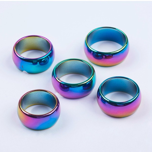 PandaHall Non-magnetic Synthetic Hematite Rings, Multi-color Plated, Size 10, 20mm, 6mm Non-magnetic Hematite
PandaHall Non-magnetic Synthetic Hematite Rings, Multi-color Plated, Size 10, 20mm, 6mm Non-magnetic Hematite