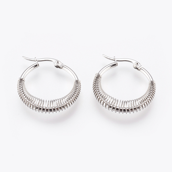 PandaHall 304 Stainless Steel Hoop Earrings, Hypoallergenic Earrings, with Spring, Ring Shape, Stainless Steel Color, 26x25x5mm, Pin...
PandaHall 304 Stainless Steel Hoop Earrings, Hypoallergenic Earrings, with Spring, Ring Shape, Stainless Steel Color, 26x25x5mm, Pin...