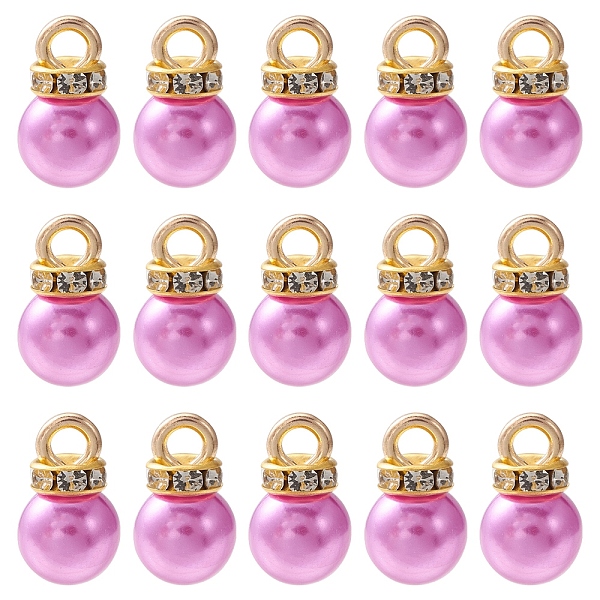 PandaHall ABS Plastic Charms, with Golden Tone Iron Findings and Rhinestone, Dyed, Round Charm, Dark Orchid, 13.5x8mm, Hole: 2.5mm, about...
PandaHall ABS Plastic Charms, with Golden Tone Iron Findings and Rhinestone, Dyed, Round Charm, Dark Orchid, 13.5x8mm, Hole: 2.5mm, about...