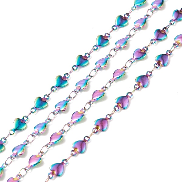PandaHall 304 Stainless Steel Link Chains, Soldered, Heart, with Spool, Rainbow Color, 10x5~5.5x2mm, about 32.8 Feet(10m)/roll 304 Stainless...
PandaHall 304 Stainless Steel Link Chains, Soldered, Heart, with Spool, Rainbow Color, 10x5~5.5x2mm, about 32.8 Feet(10m)/roll 304 Stainless...