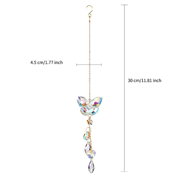 PandaHall Glass Hanging Ornaments, Heart/Teardrop Tassel Suncatchers for Home Outdoor Decoration, Butterfly, 300mm Glass Butterfly
PandaHall Glass Hanging Ornaments, Heart/Teardrop Tassel Suncatchers for Home Outdoor Decoration, Butterfly, 300mm Glass Butterfly