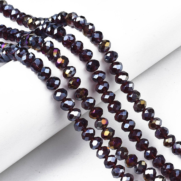 PandaHall Electroplate Glass Beads Strands, AB Color Plated, Faceted, Rondelle, Purple, 8x6mm, Hole: 1mm, about 63~65pcs/strand, 39~40cm...
PandaHall Electroplate Glass Beads Strands, AB Color Plated, Faceted, Rondelle, Purple, 8x6mm, Hole: 1mm, about 63~65pcs/strand, 39~40cm...