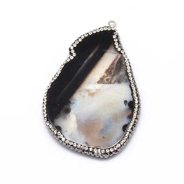 PandaHall Dyed Natural Agate Nuggets Big Pendants, with Polymer Clay Rhinestone and Platinum Tone Brass Findings, Coconut Brown...
PandaHall Dyed Natural Agate Nuggets Big Pendants, with Polymer Clay Rhinestone and Platinum Tone Brass Findings, Coconut Brown...