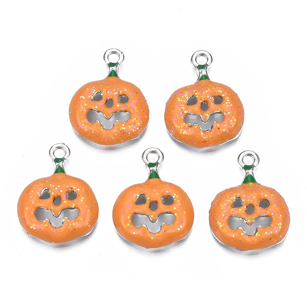 PandaHall Rack Plating Alloy Enamel Pendants, with Glitter Powder, Cadmium Free & Nickel Free & Lead Free, Halloween, Pumpkin, Platinum..., Orange
PandaHall Rack Plating Alloy Enamel Pendants, with Glitter Powder, Cadmium Free & Nickel Free & Lead Free, Halloween, Pumpkin, Platinum..., Orange