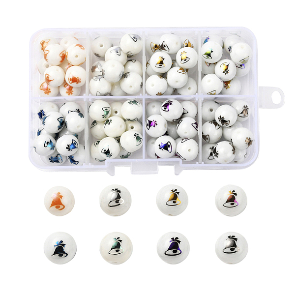 PandaHall 80Pcs 8 Colors Christmas Opaque Glass Beads, Round with Electroplate Christmas Bell Pattern, Mixed Color, 10mm, Hole: 1.2mm Glass...
PandaHall 80Pcs 8 Colors Christmas Opaque Glass Beads, Round with Electroplate Christmas Bell Pattern, Mixed Color, 10mm, Hole: 1.2mm Glass...
