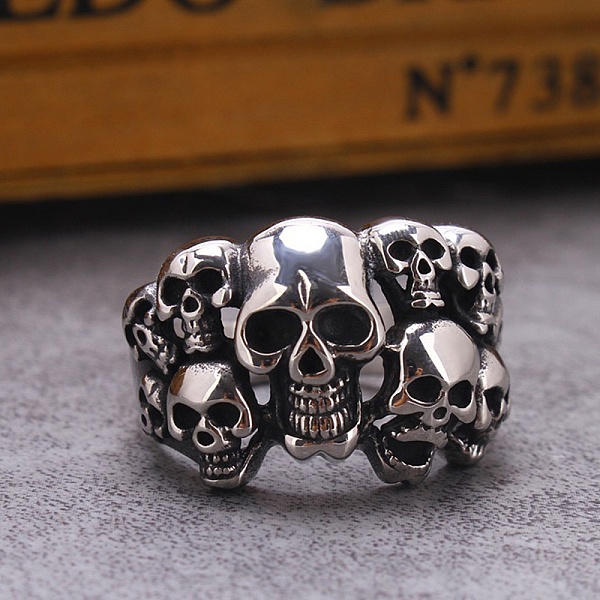 PandaHall Steam Punk Style Titanium Steel Multi-Skull Finger Rings, Hollow Wide Rings for Women, Stainless Steel Color, US Size 7(17.3mm)...
PandaHall Steam Punk Style Titanium Steel Multi-Skull Finger Rings, Hollow Wide Rings for Women, Stainless Steel Color, US Size 7(17.3mm)...