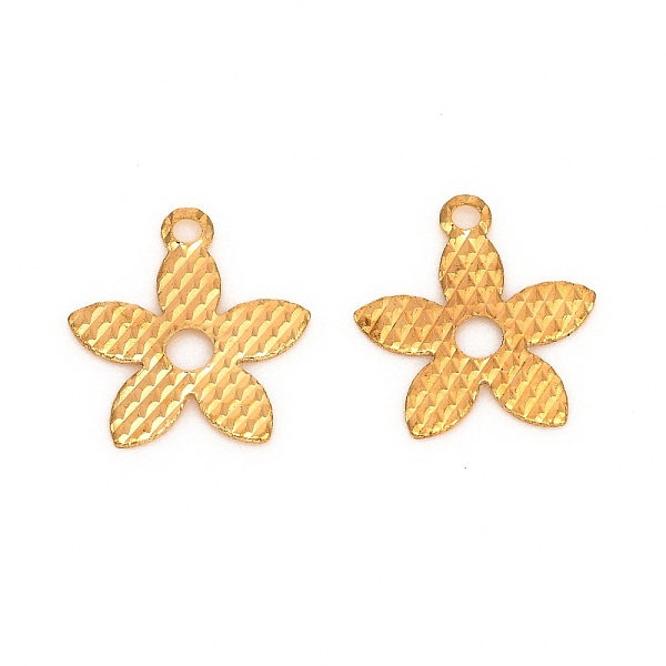 PandaHall Brass Charms, Textured, Flower, Raw(Unplated), 11x10.1x0.3mm, Hole: 1mm Brass Flower
PandaHall Brass Charms, Textured, Flower, Raw(Unplated), 11x10.1x0.3mm, Hole: 1mm Brass Flower