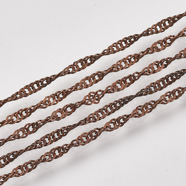 PandaHall Soldered Brass Covered Iron Singapore Chains, Water Wave Chains, with Spool, Red Copper, 2x1.2x0.3mm, about 328.08 Feet(100m)/roll...
PandaHall Soldered Brass Covered Iron Singapore Chains, Water Wave Chains, with Spool, Red Copper, 2x1.2x0.3mm, about 328.08 Feet(100m)/roll...