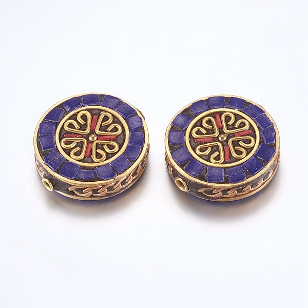 PandaHall Handmade Indonesia Beads, with Brass Findings, Nickel Free, Flat Round with Clover, Raw(Unplated), Blue, 28~28.5x7.5~8.5mm, Hole...
PandaHall Handmade Indonesia Beads, with Brass Findings, Nickel Free, Flat Round with Clover, Raw(Unplated), Blue, 28~28.5x7.5~8.5mm, Hole...