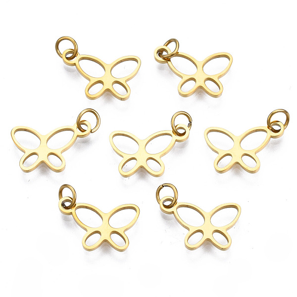 PandaHall 316 Surgical Stainless Steel Charms, with Jump Rings, Butterfly, Real 14K Gold Plated, 9x12.5x1mm, Hole: 2.5mm, Jump Ring: 4x0.5mm...
PandaHall 316 Surgical Stainless Steel Charms, with Jump Rings, Butterfly, Real 14K Gold Plated, 9x12.5x1mm, Hole: 2.5mm, Jump Ring: 4x0.5mm...