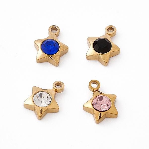 PandaHall 304 Stainless Steel Pendants, with Rhinestone, Star, Golden, Mixed Color, 9.5x7.5x3mm, Hole: 1.4mm Stainless Steel+Rhinestone Star..., Multicolor
PandaHall 304 Stainless Steel Pendants, with Rhinestone, Star, Golden, Mixed Color, 9.5x7.5x3mm, Hole: 1.4mm Stainless Steel+Rhinestone Star..., Multicolor