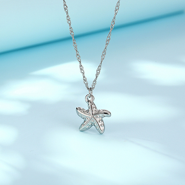 PandaHall Stainless Steel Pendant Necklaces, Starfish, Stainless Steel Color, 17.72 inch(45cm) Stainless Steel Starfish
PandaHall Stainless Steel Pendant Necklaces, Starfish, Stainless Steel Color, 17.72 inch(45cm) Stainless Steel Starfish