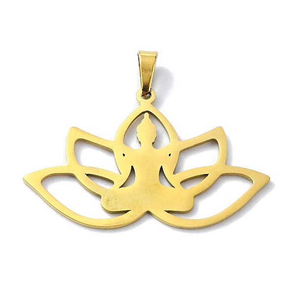PandaHall 304 Stainless Steel Pendants, Laser Cut, Lotus with Yoga Charms, Golden, 23x37x1mm, Hole: 6x3mm 304 Stainless Steel Flower
PandaHall 304 Stainless Steel Pendants, Laser Cut, Lotus with Yoga Charms, Golden, 23x37x1mm, Hole: 6x3mm 304 Stainless Steel Flower