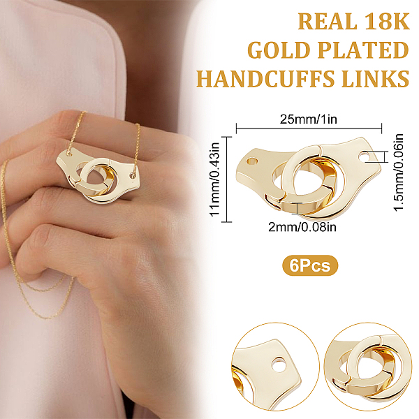 PandaHall Beebeecraft 6 Sets Brass Interlocking Clasps, Long-Lasting Plated, Handcuffs, Real 18K Gold Plated, 25mm, Hole: 1.5mm, Single...
PandaHall Beebeecraft 6 Sets Brass Interlocking Clasps, Long-Lasting Plated, Handcuffs, Real 18K Gold Plated, 25mm, Hole: 1.5mm, Single...