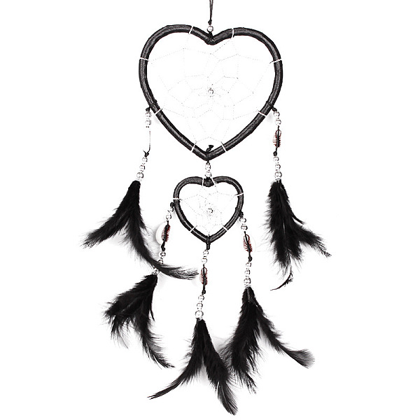 PandaHall Feather Heart Woven Net/Web Wind Chimes with Shell, for Home Party Festival Decor, Black, 400~450mm Feather Heart Black
PandaHall Feather Heart Woven Net/Web Wind Chimes with Shell, for Home Party Festival Decor, Black, 400~450mm Feather Heart Black