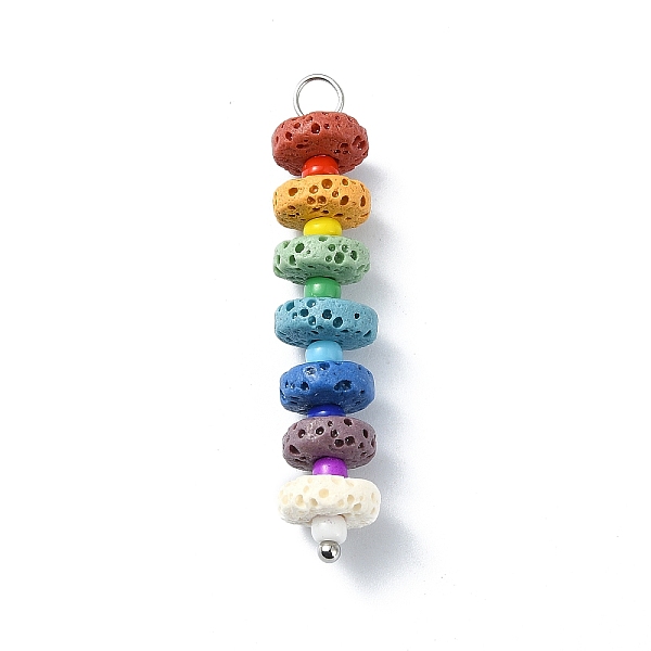 PandaHall Chakra Natural Lava Rock Dyed Flat Round Pendants, Colorful Gems 304 Stainless Steel Glass Seed Beads Charms, Platinum...
PandaHall Chakra Natural Lava Rock Dyed Flat Round Pendants, Colorful Gems 304 Stainless Steel Glass Seed Beads Charms, Platinum...