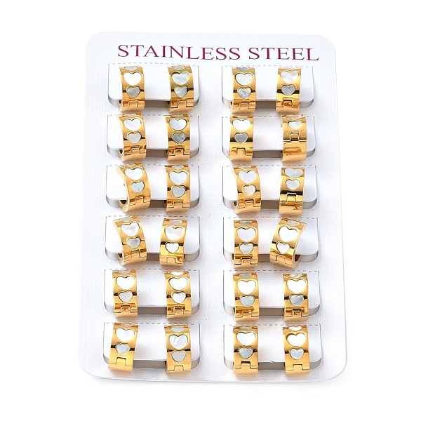 PandaHall Natural Shell Heart Chunky Hoop Earrings, 304 Stainless Steel Jewelry for Women, Golden, 7x13.5mm, Pin: 1mm Shell Heart
PandaHall Natural Shell Heart Chunky Hoop Earrings, 304 Stainless Steel Jewelry for Women, Golden, 7x13.5mm, Pin: 1mm Shell Heart