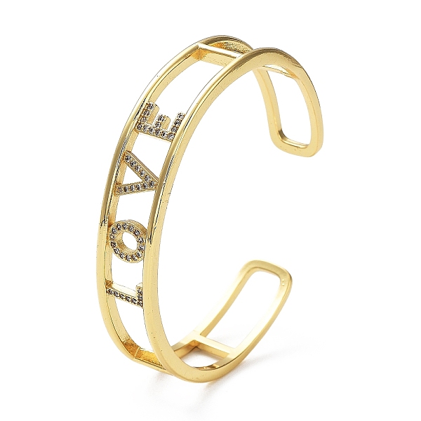 PandaHall Word LOVE Hollow Carved Cubic Zirconia Cuff Bangle, Real 18K Gold Plated Brass Wire Wrap Open Bangle, Brass Jewelry for Women..., Clear
PandaHall Word LOVE Hollow Carved Cubic Zirconia Cuff Bangle, Real 18K Gold Plated Brass Wire Wrap Open Bangle, Brass Jewelry for Women..., Clear