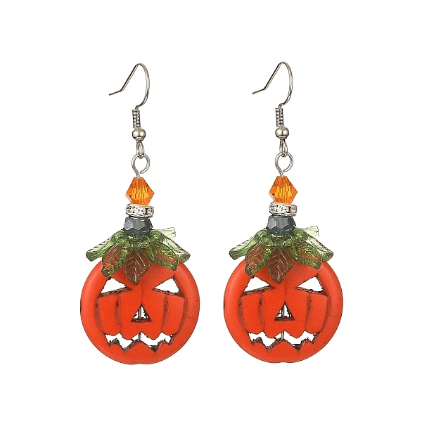 PandaHall Synthetic Turquoise Pumpkin Dangle Earrings, 316 Surgical Stainless Steel Jewelry for Halloween, Orange Red, 61x24.5mm Synthetic...
PandaHall Synthetic Turquoise Pumpkin Dangle Earrings, 316 Surgical Stainless Steel Jewelry for Halloween, Orange Red, 61x24.5mm Synthetic...