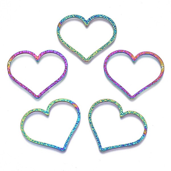 PandaHall Rack Plating Rainbow Color 304 Stainless Steel Linking Rings, Cadmium Free & Nickel Free & Lead Free, Heart, 22x25x2.5mm 304...
PandaHall Rack Plating Rainbow Color 304 Stainless Steel Linking Rings, Cadmium Free & Nickel Free & Lead Free, Heart, 22x25x2.5mm 304...