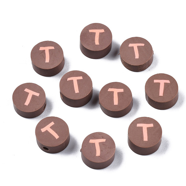 PandaHall Handmade Polymer Clay Beads, Flat Round with Alphabet, Sienna, Letter.T, 9x3.5~5mm, Hole: 1.6mm Polymer Clay Letter T Brown
PandaHall Handmade Polymer Clay Beads, Flat Round with Alphabet, Sienna, Letter.T, 9x3.5~5mm, Hole: 1.6mm Polymer Clay Letter T Brown