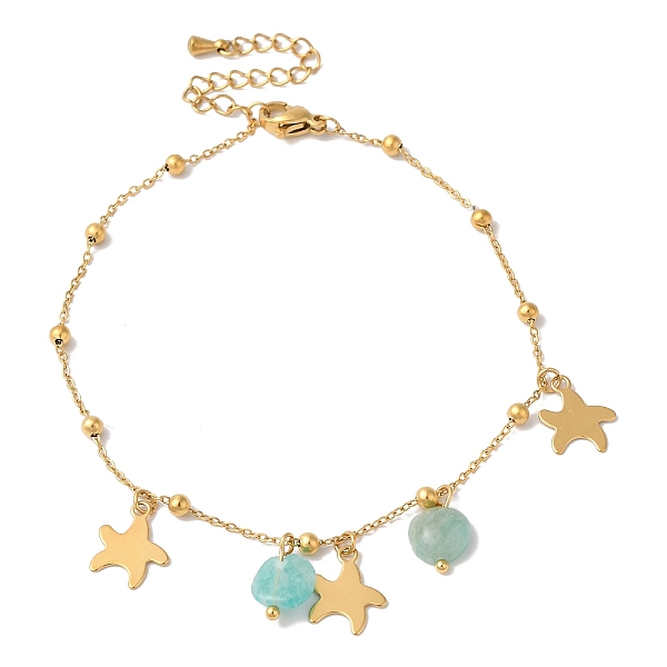 PandaHall Summer Beach Nuggets Natural Amazonite & Ion Plating(IP) 304 Stainless Steel Charm Anklets for Women, Golden, Starfish, 8-5/8 inch...
PandaHall Summer Beach Nuggets Natural Amazonite & Ion Plating(IP) 304 Stainless Steel Charm Anklets for Women, Golden, Starfish, 8-5/8 inch...