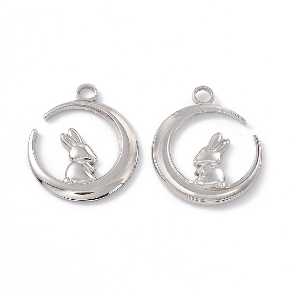 PandaHall 304 Stainless Steel Pendants, Moon with Rabbit, Stainless Steel Color, 24x20x2mm, Hole: 3mm 304 Stainless Steel Moon
PandaHall 304 Stainless Steel Pendants, Moon with Rabbit, Stainless Steel Color, 24x20x2mm, Hole: 3mm 304 Stainless Steel Moon
