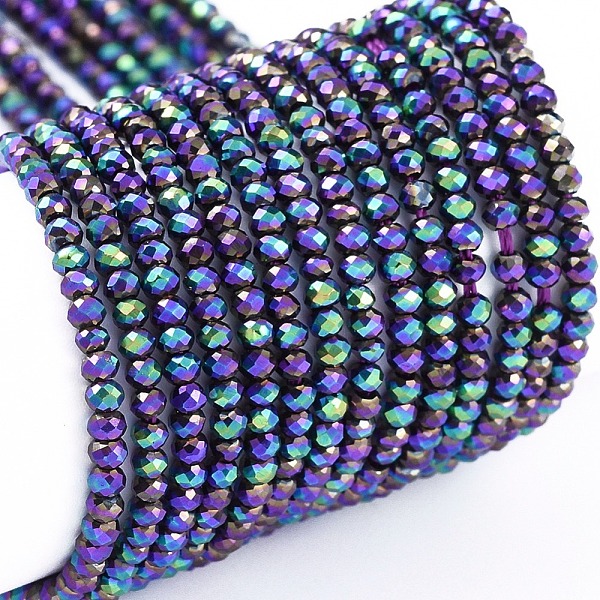 PandaHall Electroplate Glass Beads Strands, Full Plated, Faceted, Rondelle, 2x1.5mm, Hole: 0.6mm, about 220~230pcs/Strand, 13.78~14.17 inch...
PandaHall Electroplate Glass Beads Strands, Full Plated, Faceted, Rondelle, 2x1.5mm, Hole: 0.6mm, about 220~230pcs/Strand, 13.78~14.17 inch...