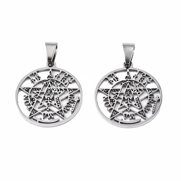 PandaHall Religion 201 Stainless Steel Pendants, with Snap On Bails, Tetragrammaton Pentagram Wiccan Pendant, Flat Round, Stainless Steel...
PandaHall Religion 201 Stainless Steel Pendants, with Snap On Bails, Tetragrammaton Pentagram Wiccan Pendant, Flat Round, Stainless Steel...