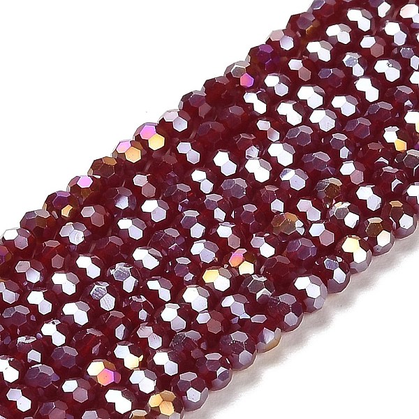 PandaHall Opaque Glass Beads Stands, AB Color, Faceted(32 Facets), Round, Dark Red, 3.5x3mm, Hole: 1mm, about 163~166pcs/strand, 50~51cm...
PandaHall Opaque Glass Beads Stands, AB Color, Faceted(32 Facets), Round, Dark Red, 3.5x3mm, Hole: 1mm, about 163~166pcs/strand, 50~51cm...